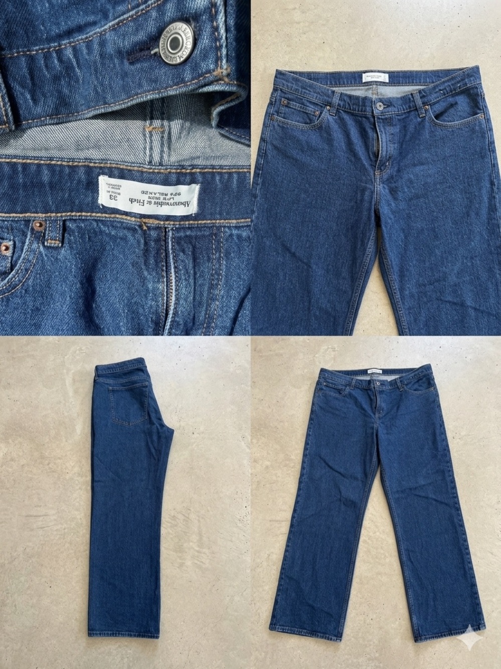 Abercrombie & Fitch Straight-Leg Dark Blue Jeans — 90’s Relaxed